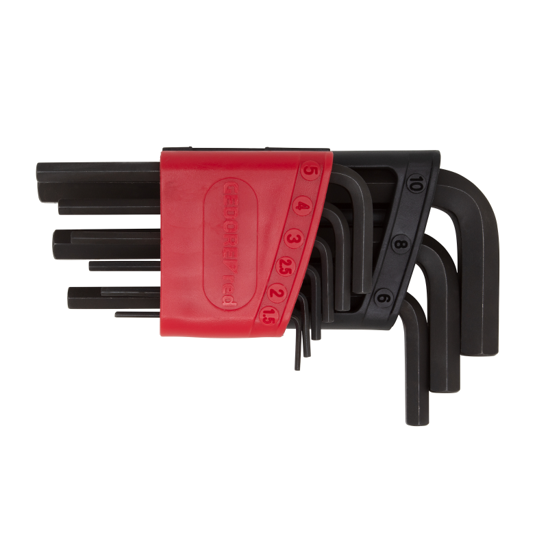 К-т шестограми Г-образни 1.5-10mm 9части GEDORE RED