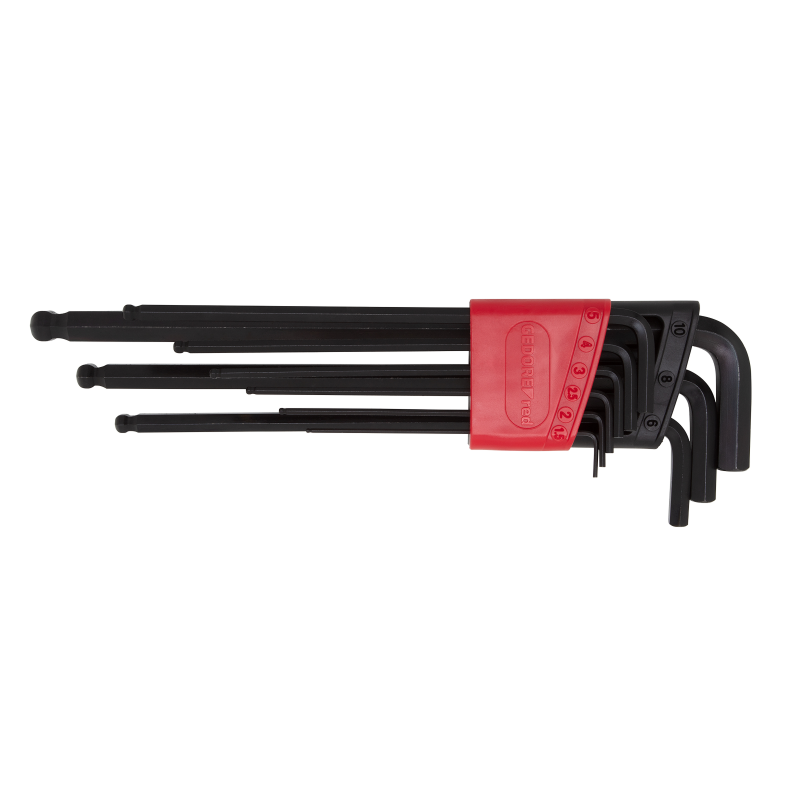 К-т шестограми Г-образни, удължени 1.5-10mm 9части GEDORE RED