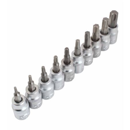 Вложка 3/8" накрайник TORX к-т 10 бр на подложка