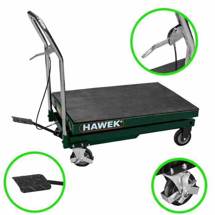 Хидравлична повдигаща количка 260-780мм 500кг HAWEK