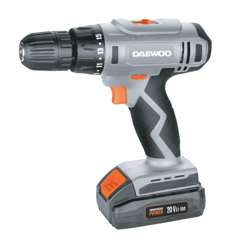 Акумулаторна бормашина  двускоростна 20V, 36Nm, 1 батерия 1500mAh Li-io DAEWOO
