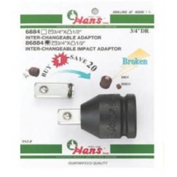 Адаптор за гедоре ударен 3/4''-1/2'' със сменяем квадрат Hans Tools