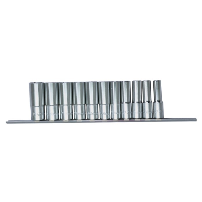 Вложки к-т 11ч. 3/8'' 12-стен удължени 1/4-7/8 инчови Dura Chr-V Hans Tools