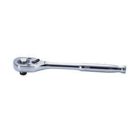 Тресчотка за гедоре 1/4'' никел с бутон L-125мм 24зъба Dura Chr-V Hans Tools