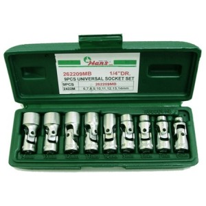 Вложки чупещи к-т 9ч. 6-14мм 1/4'' 12-стен Dura Chr-V Hans Tools