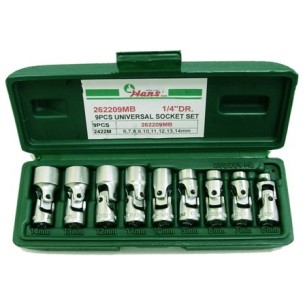 Вложки чупещи к-т 9ч. 6-14мм 1/4'' 12-стен Dura Chr-V Hans Tools