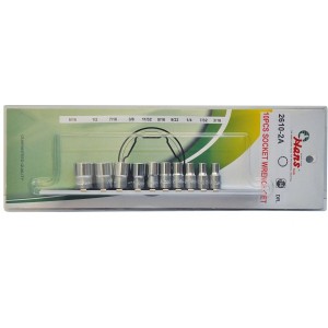 Вложки к-т 10ч. 1/4'' 12-стен къси 3/16-9/16 инчови Dura Chr-V Hans Tools