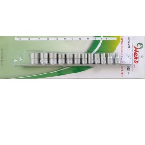 Вложки к-т 12ч. 3/8'' 12-стен къси 8-19мм Dura Chr-V Hans Tools