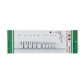 Вложки к-т 10ч. 1/4''&3/8'' женски еврейска зведа къси Е4-Е18 Dura Chr-V Hans Tools