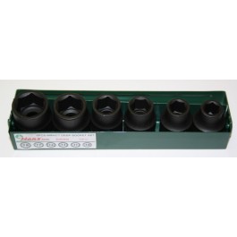 Вложки к-т 6ч. 1/2'' 6-стен ударни къси 10-19мм Dura Chr-V Hans Tools