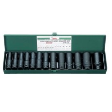 Вложки к-т 13ч. 1/2'' 6-стен ударни удължени 10-30мм Dura Chr-V Hans Tools