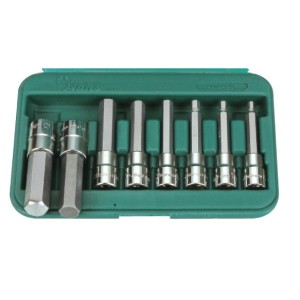 Вложки к-т 8ч. 1/2'' шестограми L-100мм 4-17мм Dura Chr-V Hans Tools