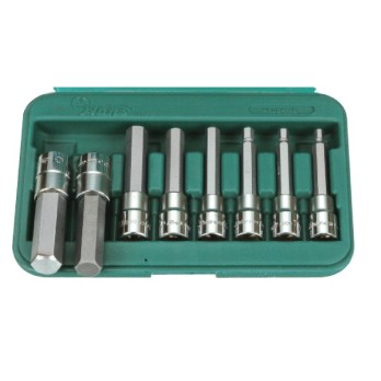 Вложки к-т 8ч. 1/2'' шестограми L-100мм 4-17мм Dura Chr-V Hans Tools