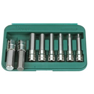 Вложки к-т 8ч. 1/2'' шестограми L-100мм 6-19мм Dura Chr-V Hans Tools