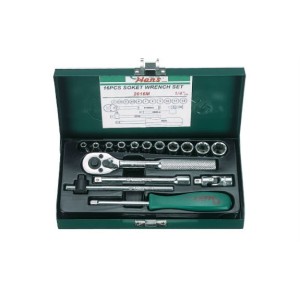 Гедоре 1/4'' к-т 16ч 4-12мм метална кутия 6-стен Dura Chr-V Hans Tools