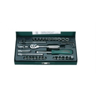 Гедоре 1/4'' к-т 33ч 4-12мм метална кутия 6-стен Dura Chr-V Hans Tools