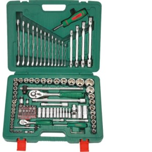 Гедоре 1/4''-1/2'' к-т 124ч 6-стен с ключове Dura Chr-V Hans Tools