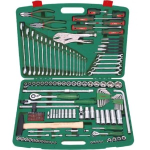 Гедоре 1/4''-1/2'' к-т 158ч с клещи, отвертки и ключове Dura Chr-V Hans Tools