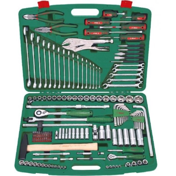 Гедоре 1/4''-1/2'' к-т 158ч с клещи, отвертки и ключове Dura Chr-V Hans Tools
