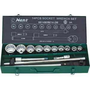 Гедоре 3/4'' к-т 14ч 12-стен 22мм-50мм Dura Chr-V Hans Tools