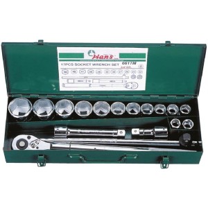 Гедоре 3/4'' к-т 17ч 6-стен 19мм-50мм Dura Chr-V Hans Tools