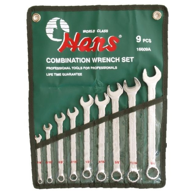Ключове звездогаечни инчови 1/4-3/4'' к-т 9ч. Dura Chr-V Hans Tools