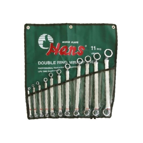 Ключове лули 75˚ 6x7-30x32мм к-т 11ч. Dura Chr-V Hans Tools