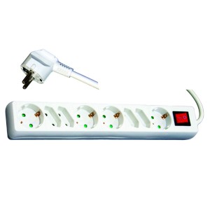 Разклонител 4+4 гнезда с ключ и кабел H05VV-F; 3G1,5mm*1.5m KONEKTO