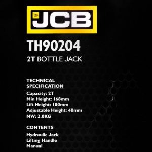 Крик хидравличен нископрофилен тип "Бутилка" 2t ТH90204 JCB