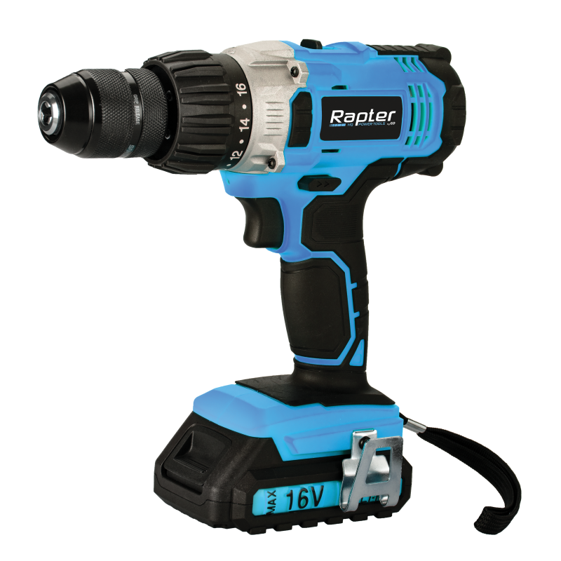 Акумулаторна двускоростна бормашина 16V Li-Ion, 2000mAh RAPTER