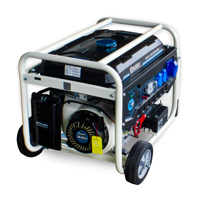 Бензинов генератор 7.0/ 7.5KW,230V,50HZ, ел. старт с колела и дръжки RAPTER