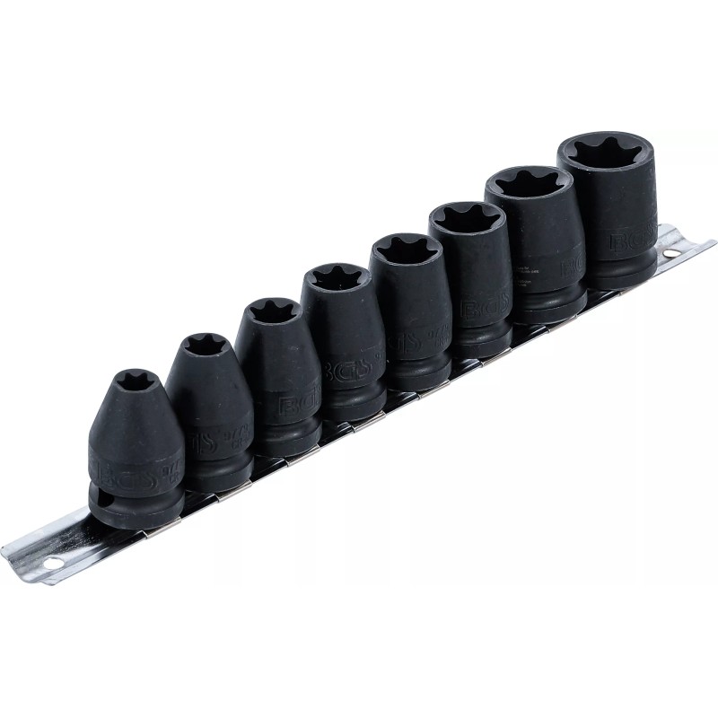 Вложки 1/2'' женски еврейска звезда Е10-Е24 ударни к-т 8ч BGS
