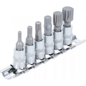 Вложки с накрайник дванадесетограм M4-M12 XZN 1/4'' к-т 6бр BGS