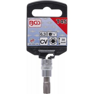Вложка за гедоре 1/4'' с накрайник торкс - еврейска звезда T45 38мм BGS