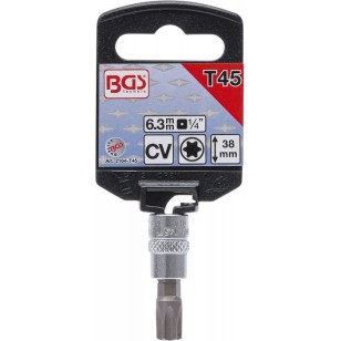 Вложка за гедоре 1/4'' с накрайник торкс - еврейска звезда T45 38мм BGS