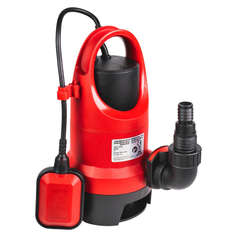 Помпа водна потопяема  550W 1" 190L/min 7m 35mm RD-WP67