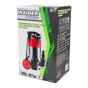 Помпа водна потопяема 1100W 1" 333L/min 9m INOX RD-WP65