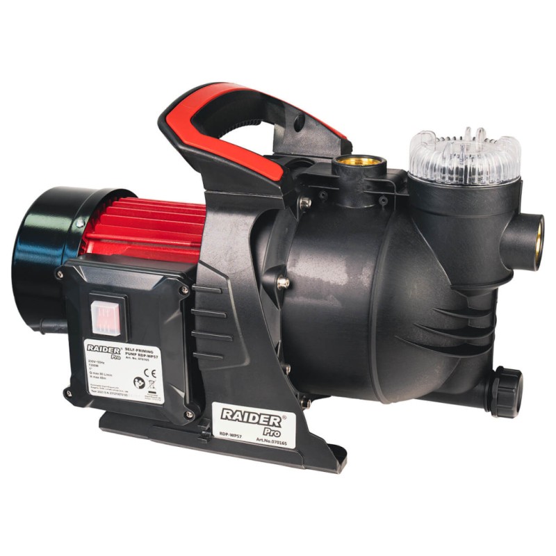 Помпа водна 1300W 1" 80L/min 48m с воден филтър RDP-WP57  