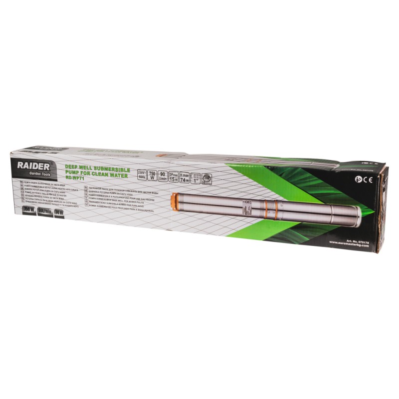 Помпа водна дълбочинна 750W 1" 90L/min 73m 10T RD-WP71