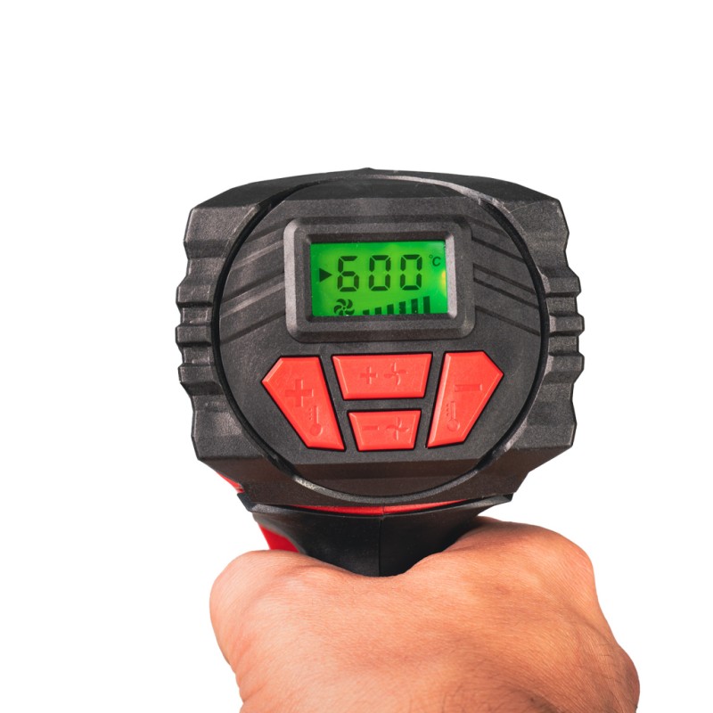 Пистолет за горещ въздух 2000W 2степ. LCD 5ак. куфар RD-HG28