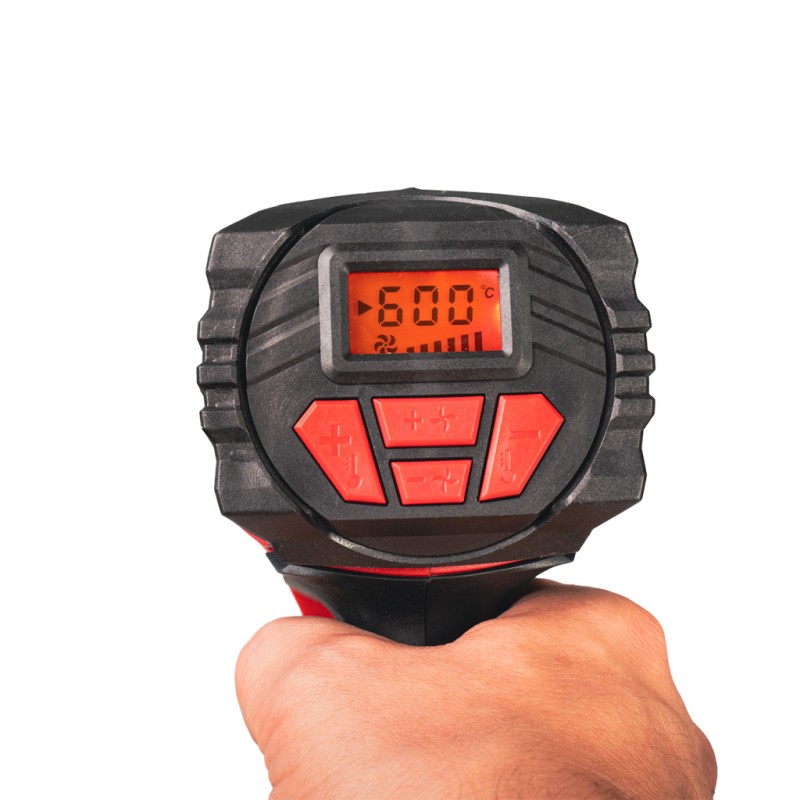 Пистолет за горещ въздух 2000W 2степ. LCD 5ак. куфар RD-HG28