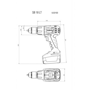 Бормашина акум. ударна 18V 60Nm METABO SB 18 LT 2x4.0AH