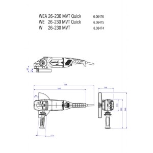 Ъглошлайф 230mm 2600W METABO WEA 26-230 MVT Quick