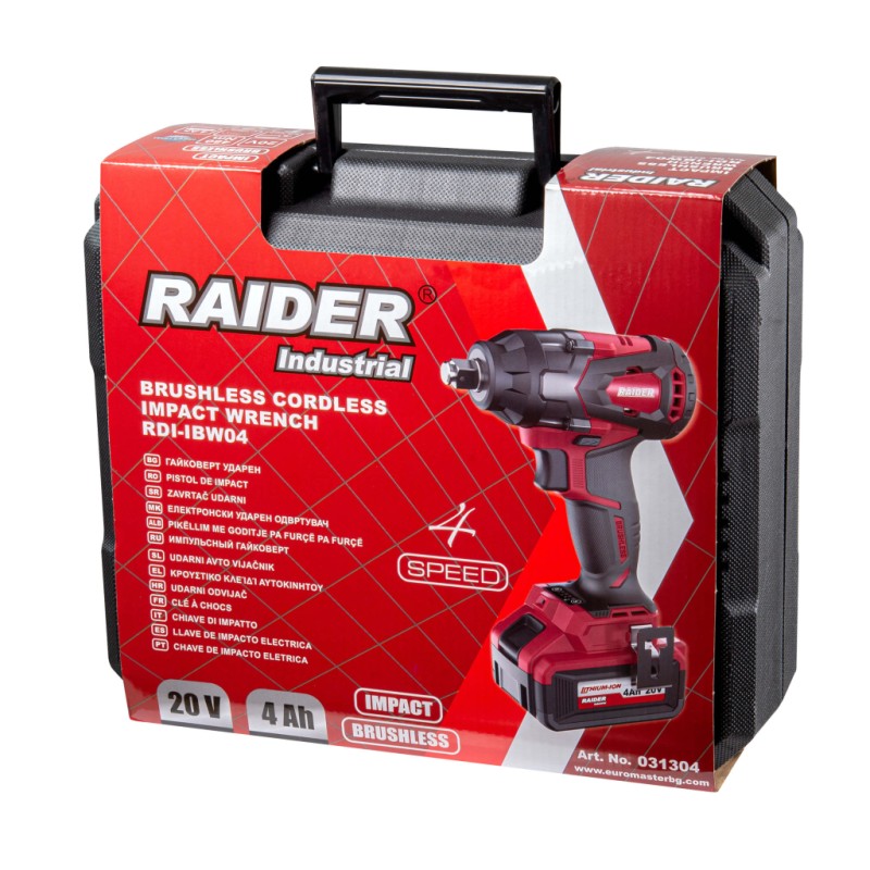 Гайковерт ударен безч. 20V 4-ск.4Ah 480Nm1/2"куфар RDI-IBW04