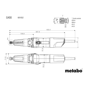 Шлайф прав ø6mm 380W 30000min-1 G 400