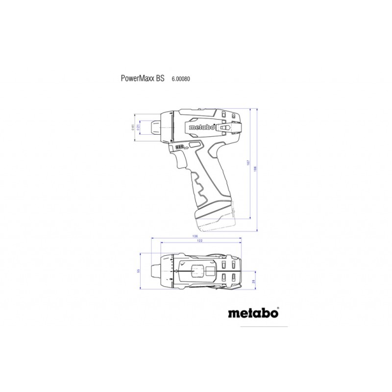 Винтоверт акум. 10.8V 34Nm METABO POWERMAXX 2x2Ah big case