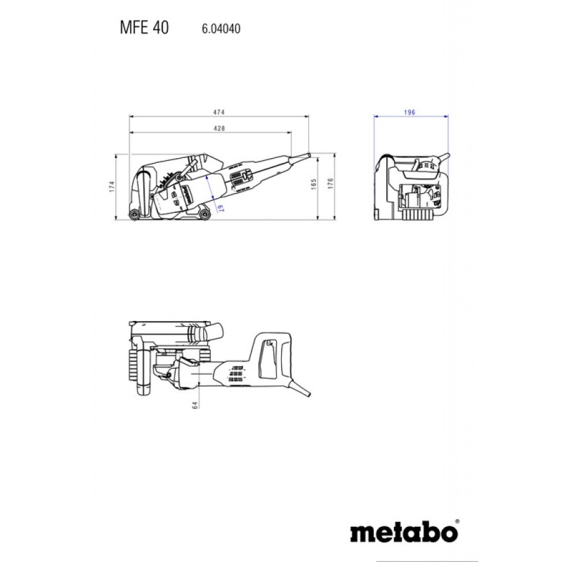 Фреза за канали 1900W 40mm METABO MFE 40