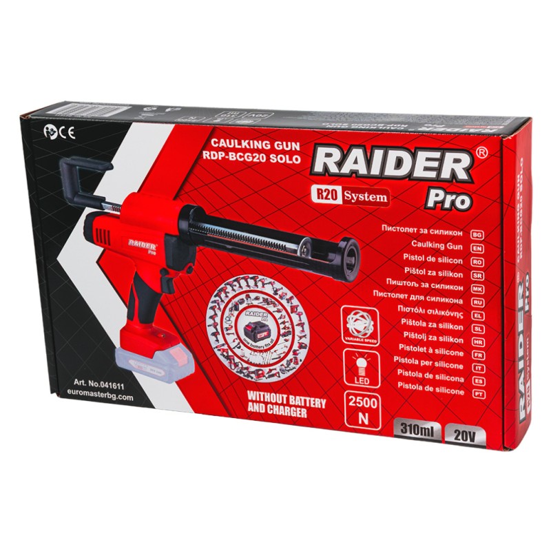 R20 Пистолет за силикон 310ml LED рег. обор. Solo RDP-BCG20
