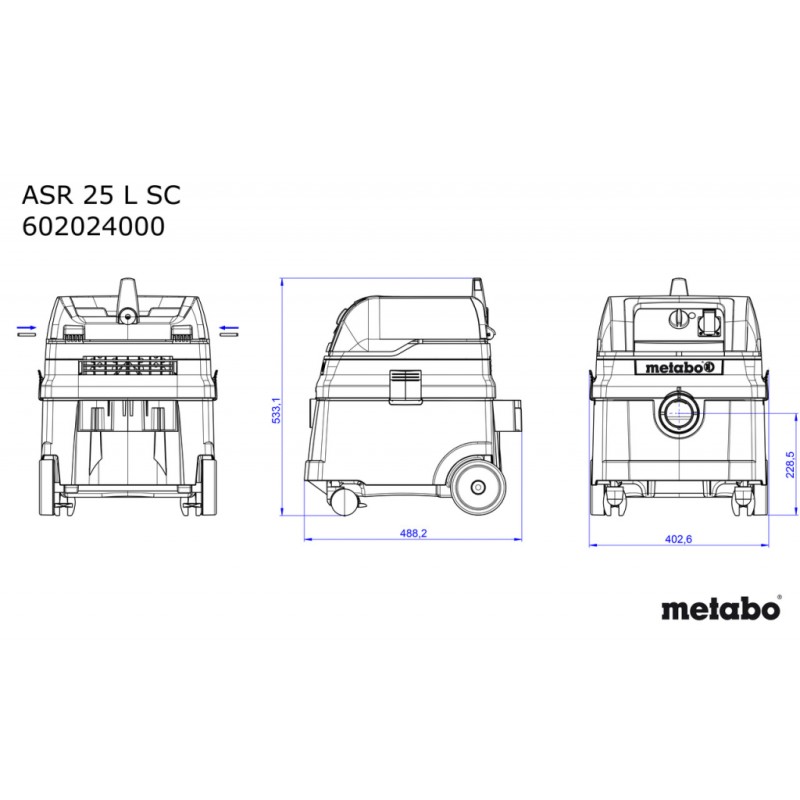 Прахосмукачка 1400W METABO ASR 25 L SC