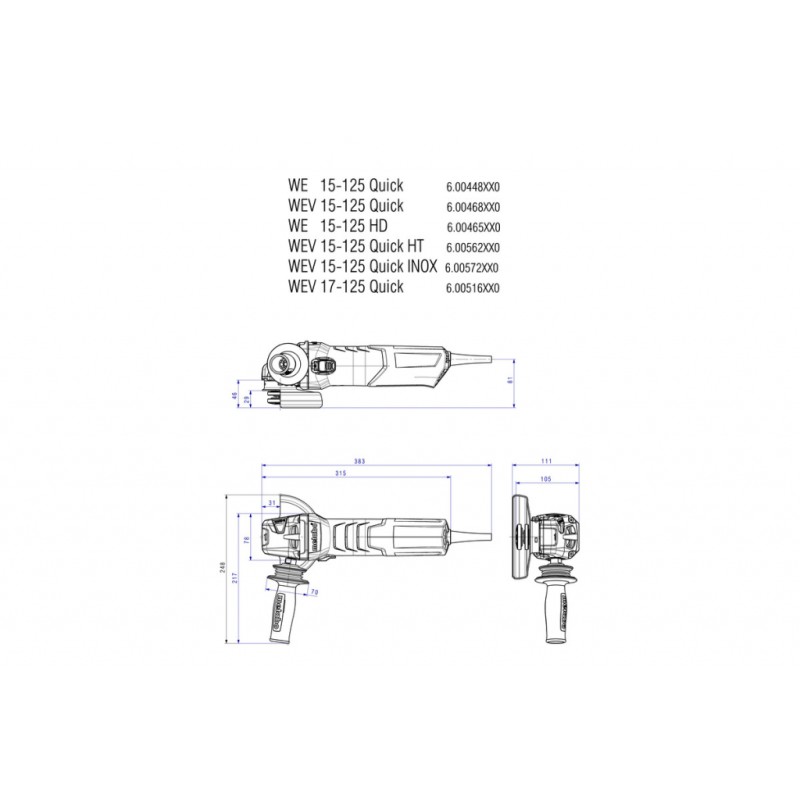 Ъглошлайф 125mm 1550W METABO WE 15-125 QUICK